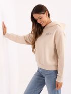 Bluza damska z kapturem, beżowa, Sublevel