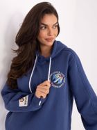 Bluza damska z kapturem, granatowa, Sublevel