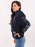 Bluza damska z kapturem, granatowa, Sublevel