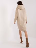 Bluza damska z kapturem, rozpinana, beżowa, Rue Paris