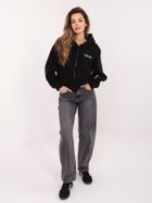 Bluza damska z kapturem, rozpinana, czarna, Sublevel