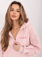 Bluza damska z kapturem, rozpinana, różowa, Sublevel