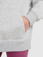 Bluza dziewczęca z kapturem, szara, 4F