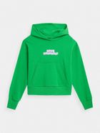 Bluza dziewczęca z kapturem, zielona, 4F