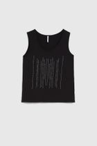 Bluzka damska bez rękawów, czarna, Moodo