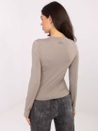 Bluzka damska z długim rękawem, beżowa, Sublevel
