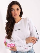 Bluzka damska z długim rękawem, biała, Sublevel