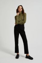 Bluzka damska z długim rękawem, khaki, Moodo