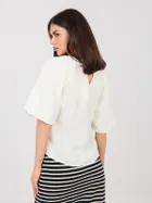 Bluzka damska z krótkim rękawem, biała, Sublevel