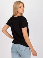 Bluzka damska z krótkim rękawem, czarna, Rue Paris