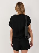 Bluzka damska z krótkim rękawem, czarna, Sublevel