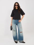 Bluzka damska z krótkim rękawem, czarna, Sublevel