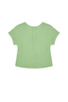 Bluzka damska z krótkim rękawem, zielona, Moodo