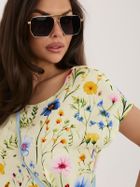 Bluzka damska z krótkim rękawem, żółta, Sublevel