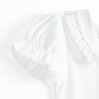 Bluzka dziewczęca z krótkim rękawem, biała, Nicol