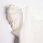 Bluzka dziewczęca z krótkim rękawem, ecru, Nicol