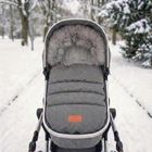 Bocioland, śpiworek do wózka z futerkiem, szary, 90 cm