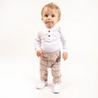 Body chłopięce z długim rękawem, białe, Nicol