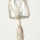 Boltze Home, Makramee, szklana doniczka na kwiaty, dekoracja z makramy, 83 cm