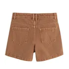 Brązowe jeansowe szorty z regulacją Cool Club