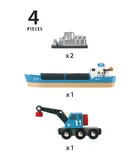 Brio World, Statek kontenerowy z dźwigiem, zabawka drewniana