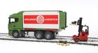 Bruder, Scania R, Kontener z wózkiem widłowym i paletami