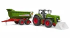 Bruder, traktor z ładowaczem czołowym i przyczepą