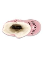 Buty zimowe dziewczęce ze skórą naturalną, ocieplane, różowe, Befado