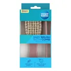 Canpol babies, Gold, szczotka i grzebień z naturalnym włosiem, różowa