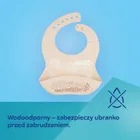 Canpol babies, śliniak silikonowy z kieszonką, creme