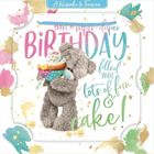 Carte Blanche, karnet holograficzny 3D, miś trzymający babeczkę