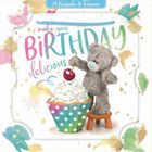 Carte Blanche, karnet holograficzny 3D, miś z wisienką na babeczce