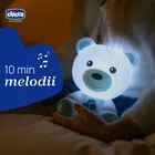 Chicco, First Dreams, lampka nocna Miś, niebieska, uspokajacz z dźwiękami