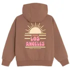 Cool Club, Bluza dziewczęca z kapturem, rozpinana, brązowa