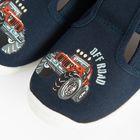 Cool Club, Kapcie chłopięce, granatowe, skórzana wkładka, Zdrowa Stopa