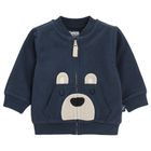 Cool Club, Komplet chłopięcy, Bluza rozpinana, Bluzka z długim rękawem, Spodnie dresowe, ecru, niebieski