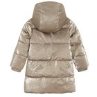 Cool Club, Płaszcz dziewczęcy z kapturem, ocieplany, złoty