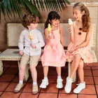 Cool Club, Sukienka dziewczęca na ramiączka, prążkowana, różowa