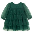 Cool Club, Sukienka dziewczęca z długim rękawem, ciemnozielona