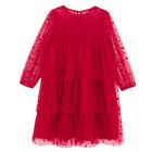 Cool Club, Sukienka dziewczęca z długim rękawem, czerwona