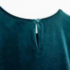 Cool Club, Sukienka dziewczęca z długim rękawem, welurowa, turkusowa