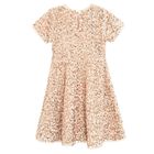Cool Club, Sukienka dziewczęca z krótkim rękawem, welurowa, złota