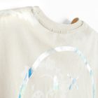 Cool Club, T-shirt dziewczęcy, oversize, beżowy, SmileyWorld