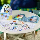 Crayola, Bluey, zestaw artystyczny z kolorowankami, naklejkami i flamastrami, 47 elementów