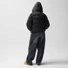 Czarna ocieplana kurtka z kapturem NOWEAR