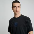 Czarny t-shirt o kroju relaxed S.W.Smiley NOWEAR