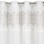 Daphne, firana, zdobiona srebrnym haftem oraz pomponami, 140-250 cm