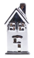 Domek ceramiczny, srebrny, 6.2-6.2-12 cm