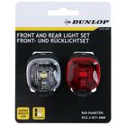 Dunlop, zestaw silikonowych lampek rowerowych, przód, tył, 2 szt.