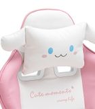 Dziecięcy fotel gamingowy z wysuwanym podnóżkiem, różowy